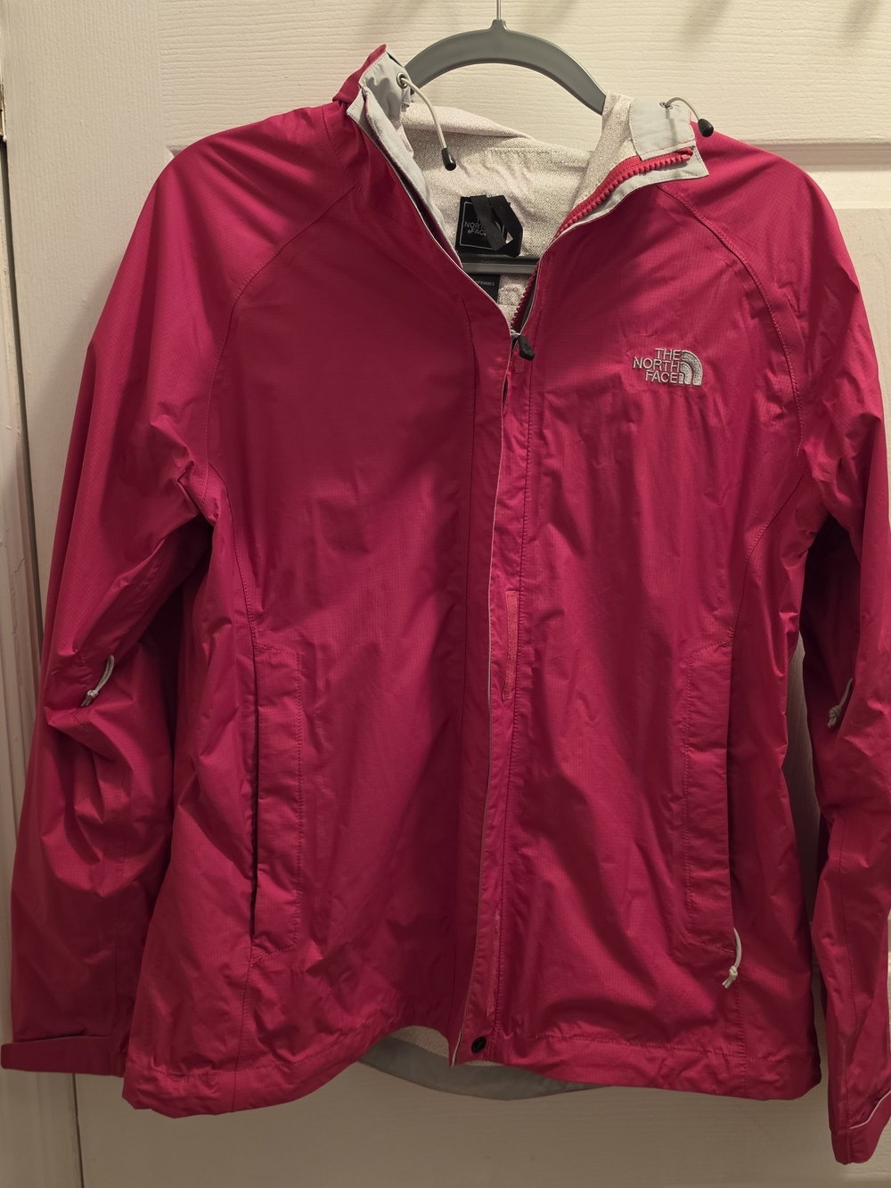 The North Face Women's Bright Pink Hooded Waterproof Jacket